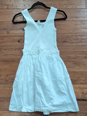 Joie White Ribbed Tank & Cotton Skirt Mini Dress